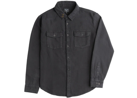 Dark Seas Go To Flannel Woven Shirt Black