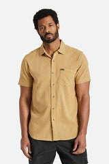 Brixton Charter Stripe Short Sleeve Woven Shirt Straw/Island Berry