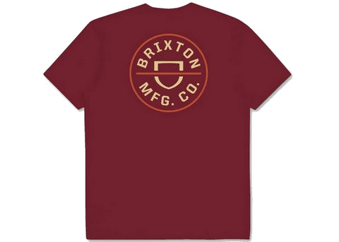 Brixton Crest II Short Sleeve Standard T-Shirt Island Berry/Straw/Burnt Red