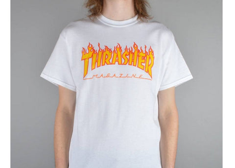 Thrasher Flame Logo T-Shirt White
