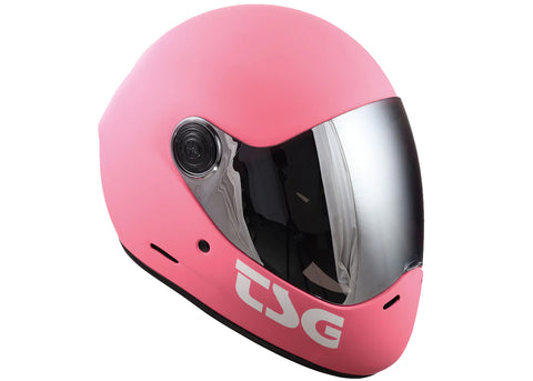 TSG The Pass Pro Solid Color Matt Pink (+Bonus Visor) Full Face Longboard Helmet