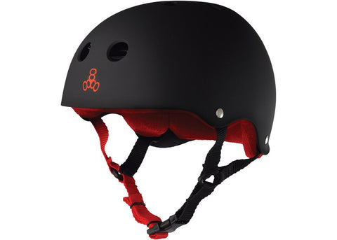 Triple 8 Sweatsaver Helmet Black Rubber/Red