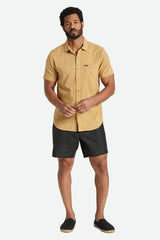 Brixton Charter Stripe Short Sleeve Woven Shirt Straw/Island Berry