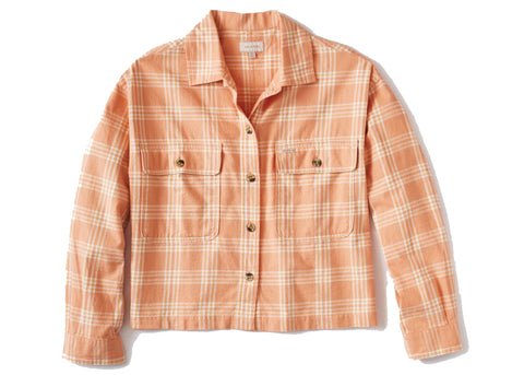 Brixton Bowery Women's Lightweight Long Sleeve Flannel Shirt Dusty Coral