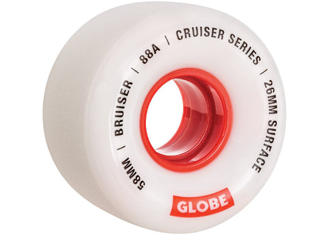 Globe Bruiser 88A 55MM/58MM/62MM White/Red Skateboard Wheels