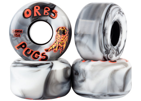 Welcome Orbs Pugs 85a 54mm Skateboard Wheels Black White