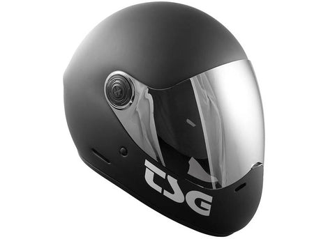 TSG The Pass Pro Solid Color Matt Black (+Bonus Visor) Full Face Longboard Helmet