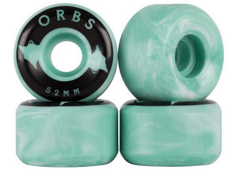 Welcome Orbs Specters 52MM 99a Swirl Teal/White Skateboard Wheels