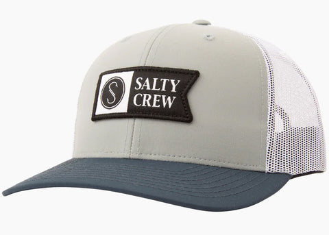 Salty Crew Pinnacle 2 Retro Trucker Cap Sage Indigo