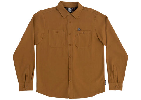 Santa Cruz Screaming Hand Button-Up L/S Utility Shirt Dusty Brown