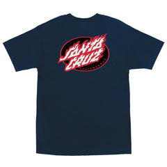 Santa Cruz True Oval Flame Dot T-Shirt Navy