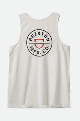 Brixton Crest Tank Top Off White/Burnt Red