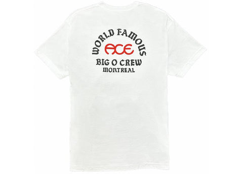 Ace X BIG O X Mehrathon T-Shirt World Famous White