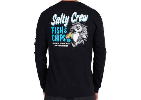 Salty Crew Chandail à Manches Longues Fish and Chips Premium Black