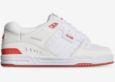 Globe Fusion Shoes White/Red Rollin Board Supplies Online Store