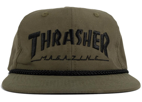 Thrasher Rope Snapback Hat Olive Black