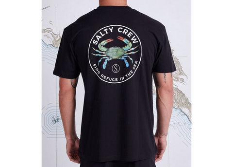 Salty Crew T-Shirt Blue Crabber Premium Black