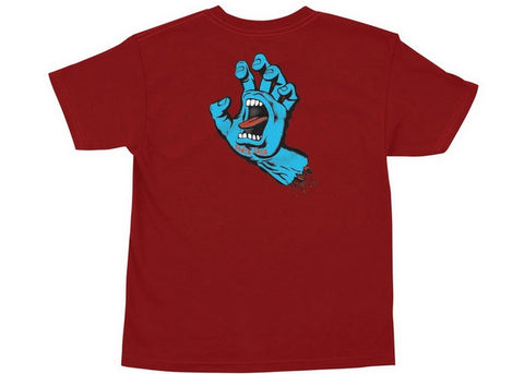 Santa Cruz Screaming Hand Youth T-Shirt Cardinal