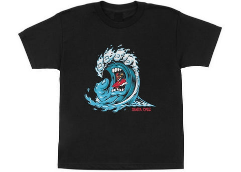 Santa Cruz Screaming Wave Front Youth T-Shirt Black