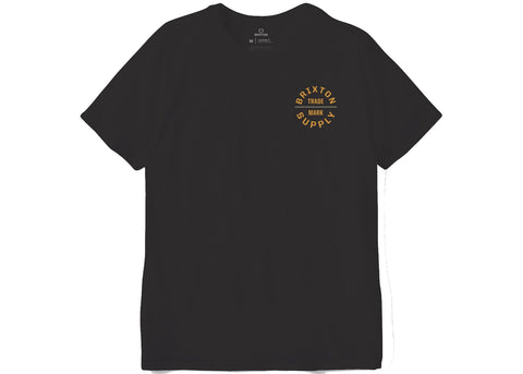 Brixton T-Shirt Oath V Standard Black Bright Gold Olive Surplus