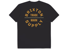 Brixton Oath V Standard T-Shirt Black Bright Gold Olive Surplus