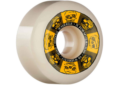 Bones X-Formula Black & Gold V6 Widecut 99A 54MM Skateboard Wheels