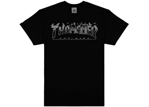 Thrasher X AntiHero Pigeon Mag T-Shirt Black