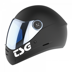 TSG The Pass 2.0 Solid Color Satin Black (+Bonus Visor) Full Face Longboard Helmet