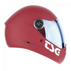 TSG The Pass 2.0 Solid Color Satin Gentle Red(+Bonus Visor) Full Face Longboard Helmet