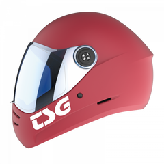 TSG The Pass 2.0 Solid Color Satin Gentle Red(+Bonus Visor) Full Face Longboard Helmet