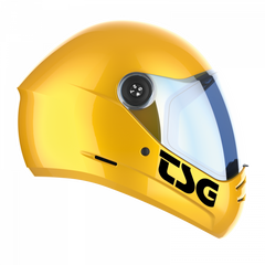 TSG The Pass 2.0 Solid Color Gloss Goldrush (+Bonus Visor) Full Face Longboard Helmet