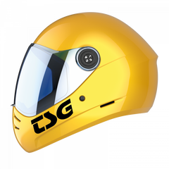 TSG The Pass 2.0 Solid Color Gloss Goldrush (+Bonus Visor) Full Face Longboard Helmet