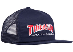 Thrasher Embroidered Outlined Mesh Cap Navy