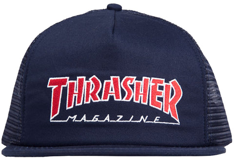 Thrasher Embroidered Outlined Mesh Cap Navy