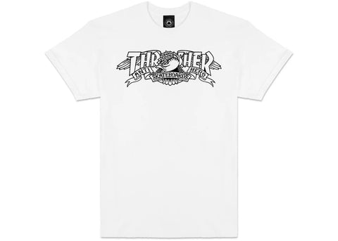 Thrasher X AntiHero Mag Banner T-Shirt White