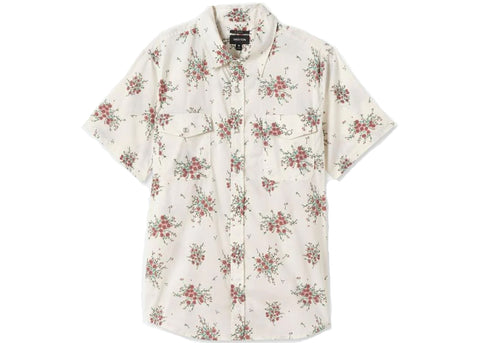 Brixton Wayne Short Sleeve Woven Shirt Off White Wild Floral