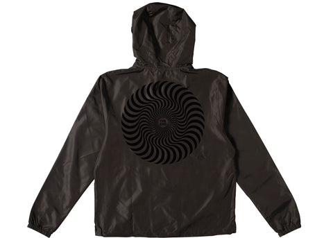 Spitfire Classic Swirl Lightweight Hood Jacket Graphite with Black Print