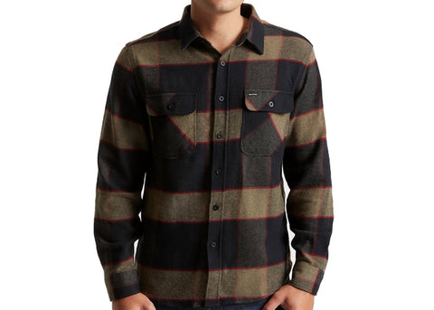 Brixton Bowery L/S Flannel Shirt Heather Grey/Charcoal