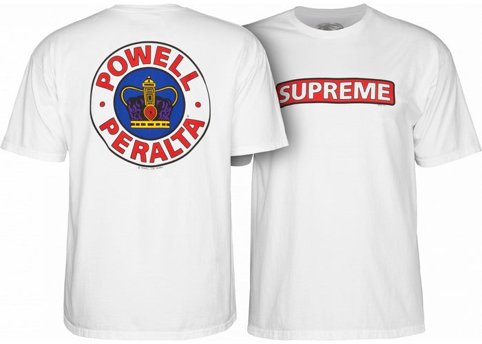 Powell Peralta Supreme T-Shirt White | Rollin Board Supplies