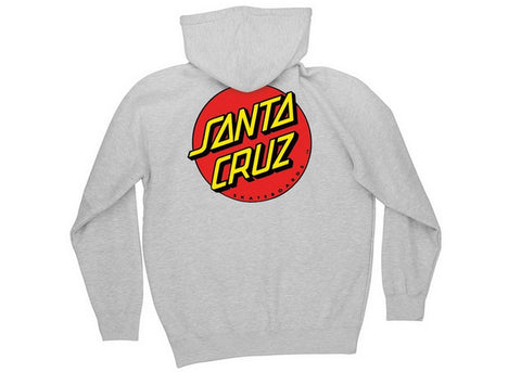 Santa Cruz Classic Dot Hoodie Grey Heather Rollin Board Supplies