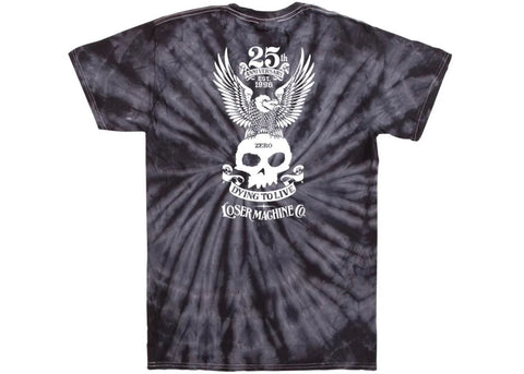 Loser Machine X Zero Anniversary Stock T-Shirt Black Spider Tie Dye