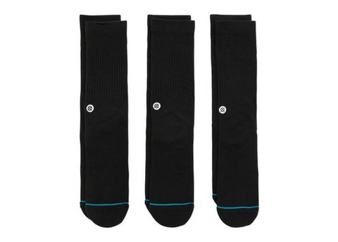 Stance Icon 3 Pack Black Socks