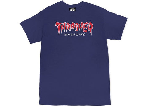 Thrasher T-Shirt Logo Jagged Bleu Marine