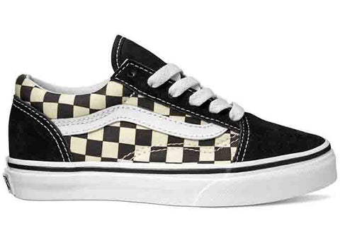 Vans Youth Old Skool Kid's Shoes Primary Check Black White