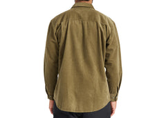 Brixton Porter Long Sleeve Waffle Corduroy Shirt Military Olive