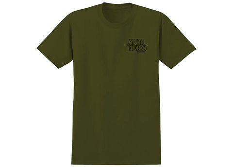 Anti-Hero T-Shirt Lil Hero Outline Vert Militaire/Noir