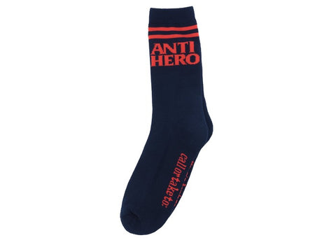 AntiHero Blackhero if Found Socks Navy/Red