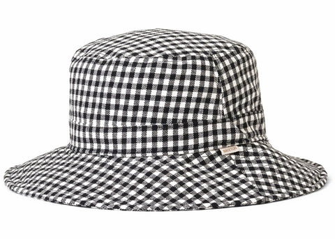 Brixton Petra Packable Bucket Hat Black Gingham