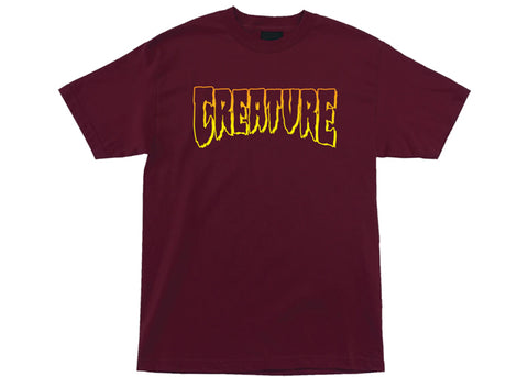 Creature Logo Outline T-Shirt Maroon