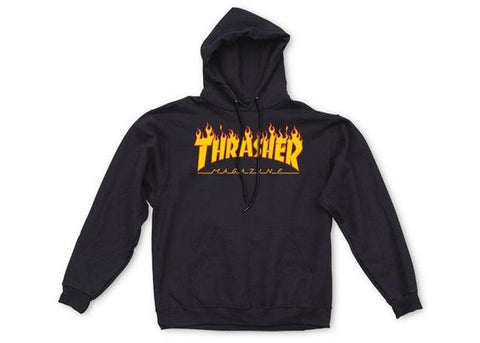Thrasher Flame Logo Hoodie Black